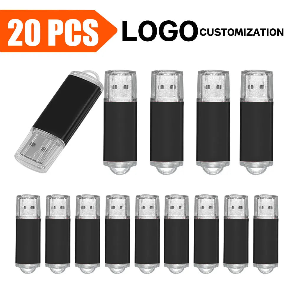 Free Custom Logo 20PCS/lot Pen Drive 8GB 4GB 2GB 1GB USB Flash Drive 16GB Flash Disk 128MB 256MB 512MB Memory Flash Disk 2.0