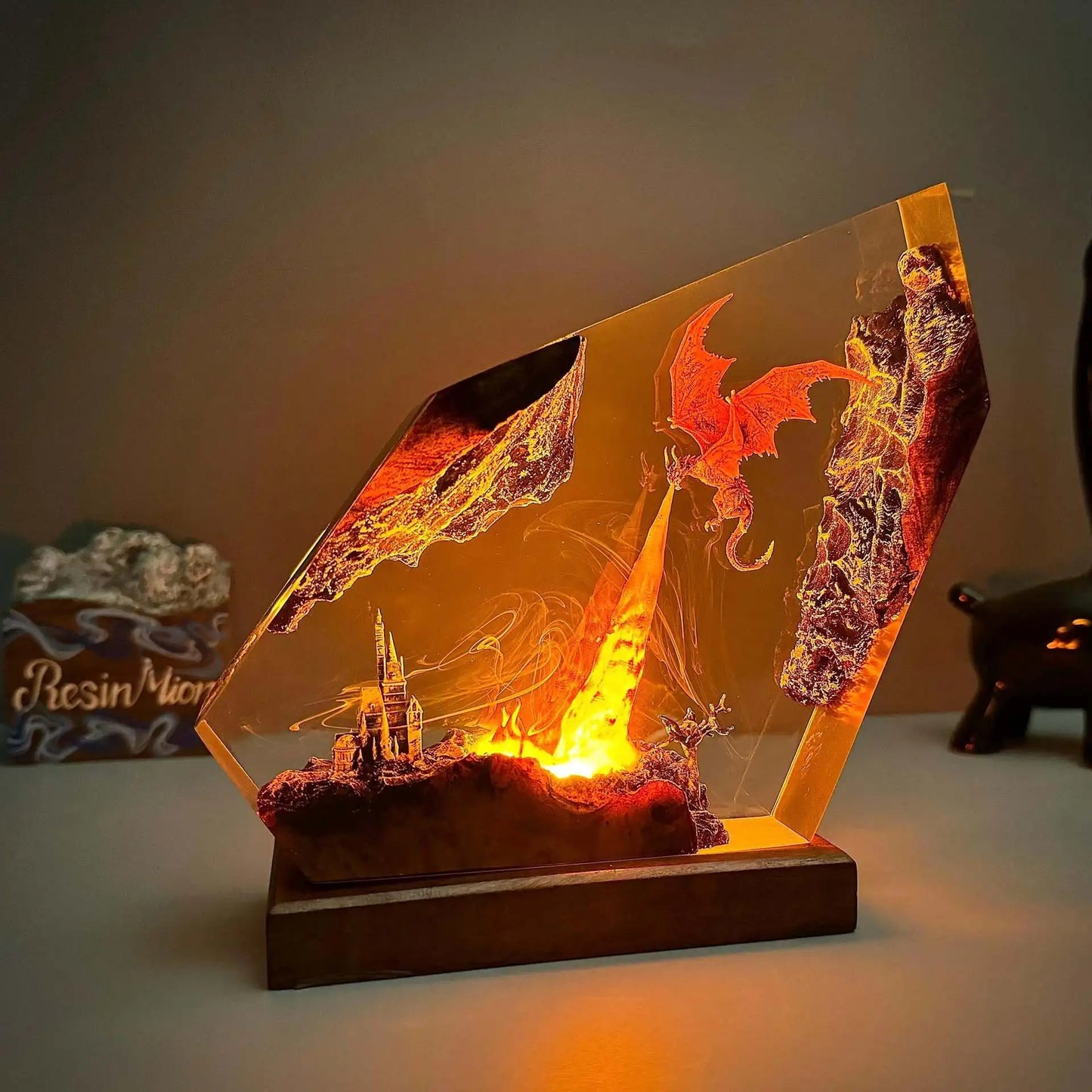 Creative Charizard Resin Art Halloween Home Decor Lighting Gift Movie Model Craft Display Ornament