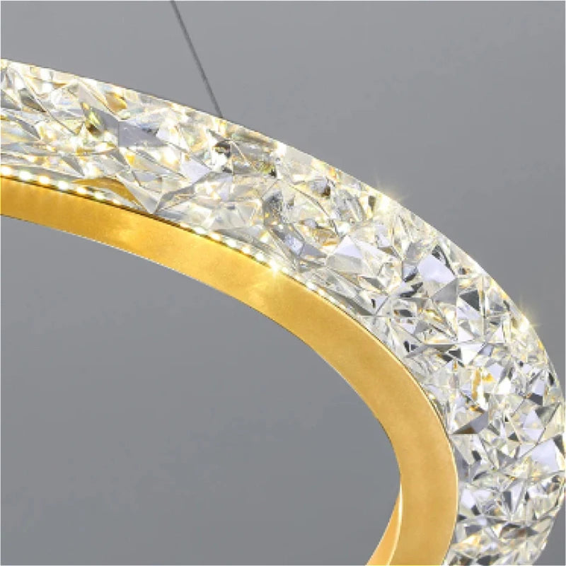 Restaurant Nordic Muti-Ring Metal LED Pendant Lights Luxury Minimalist Grand Home Decor Living Room Hotel Villa Lobby Chandelier