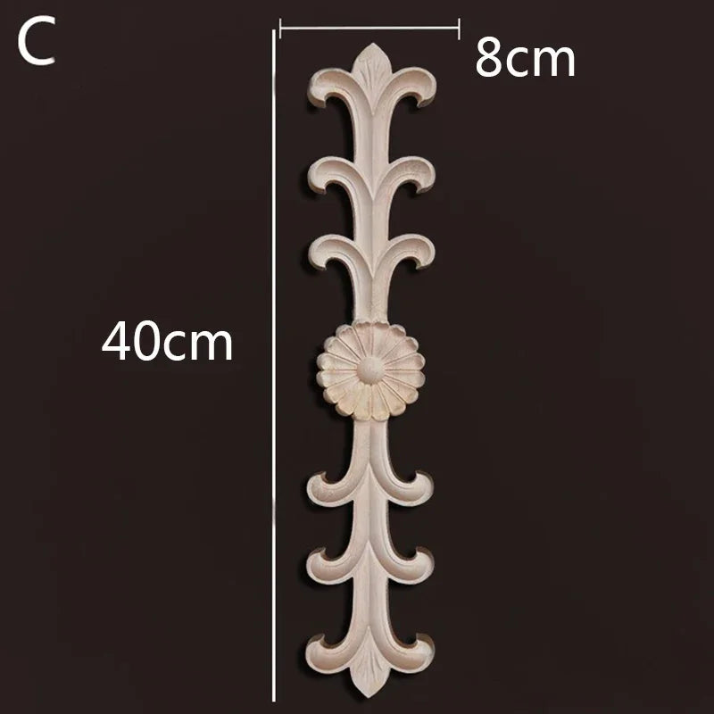 Wooden Furniture Appliques Luxury Living Room Decoration Home Decor Antique Onlays Mouldings Unique Natural Floral Wood Carved