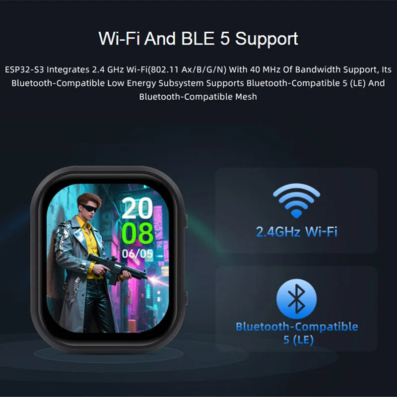 DeepSeek AI Voice Chat Robot ESP32-S3 2.06 Inch Development Board AMOLED Watch Touch 410x502 QSPI Display Support WiFi BLE 5