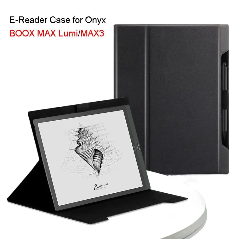Foldable E-Reader Case Paste Type Wear-resistant Folio Cover Anti-fall Leather Protective Shell for Onyx BOOX MAX Lumi/MAX3