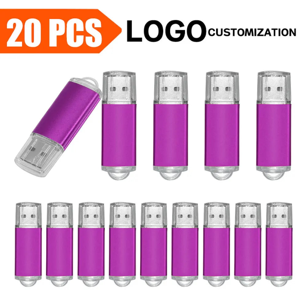 Free Custom Logo 20PCS/lot Pen Drive 8GB 4GB 2GB 1GB USB Flash Drive 16GB Flash Disk 128MB 256MB 512MB Memory Flash Disk 2.0