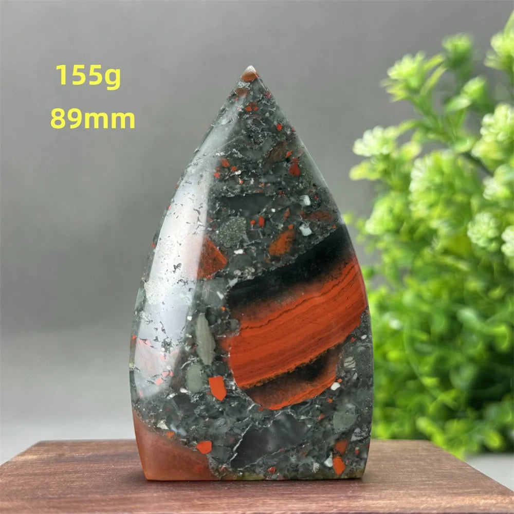 Natural Beautiful Blood Stone Free Form Torch Reiki Healing Energy Spiritual Meditation Witchcraft Exorcism Home Decor