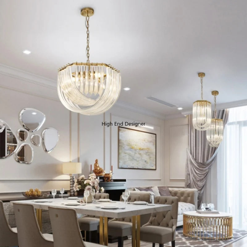 Modern Luxury Crystal Iron Chandelier Living Room Restaurant Bedroom Villa Hotel Lobby Highend Led Ceiling Lamp Home Decor Light