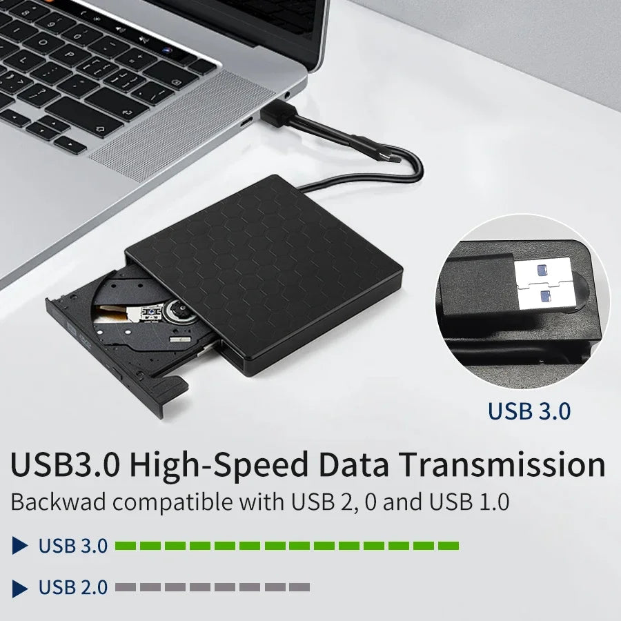 USB3.0 & Type C Slim CD Writer Burner Reader Player Optical Drive External DVD RW CD Drive For Laptop PC DVD Burner DVD Portatil