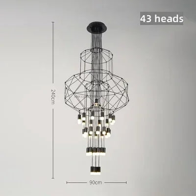 Italy Designer Acrylic Luxury LED Pendant Lamp Living Room Restaurant Bedroom Staircase Simple Line Chandelier Home Decor Light