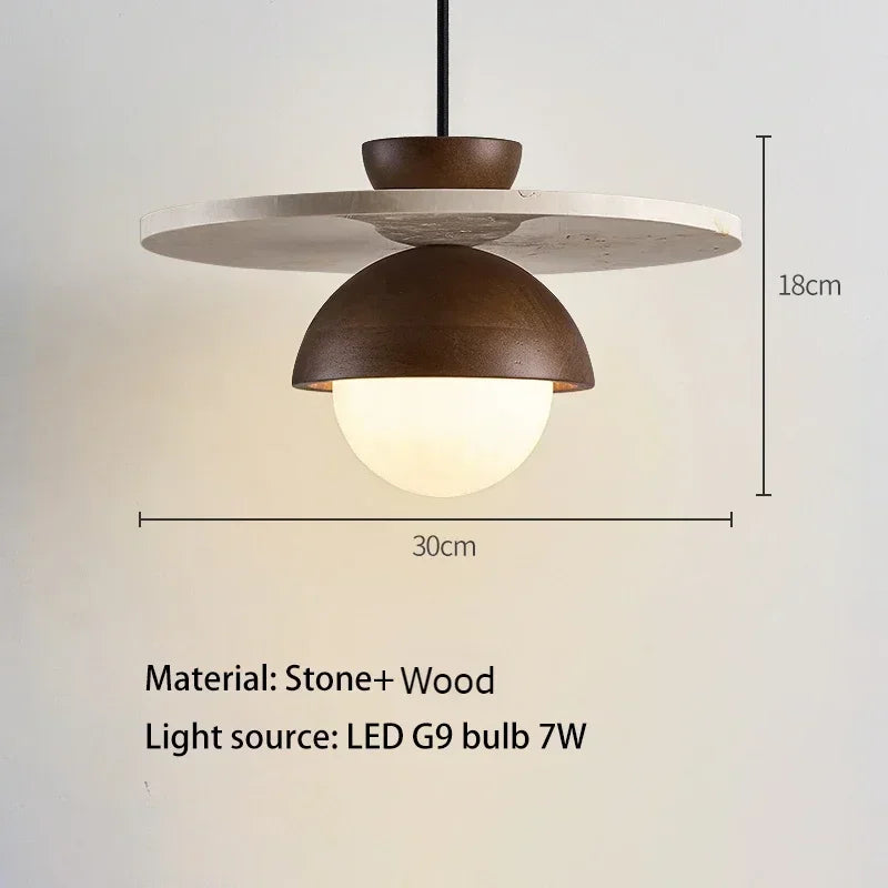 Denmark Creative Led Chandelier Walnut Wood Pendant Light  Hanging Lights Bedside Small Lighting Fixtures Indoor Home Decor