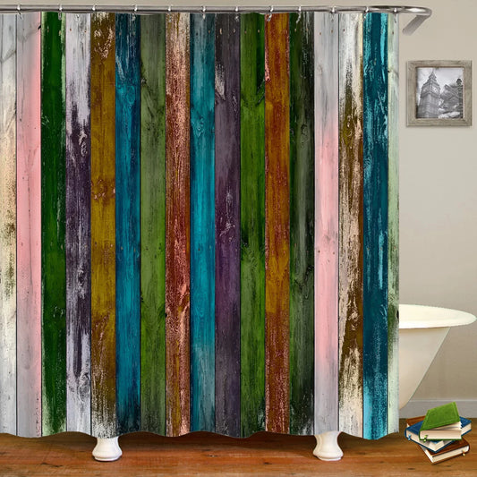 Colorful Stripes Bath Curtain Waterproof Fabric Shower Curtains Geometric Patterns Bathtub Screen for Bathroom Home Decor