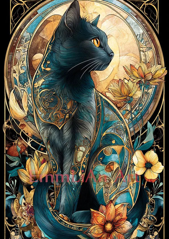 100% Fairy Dust Diamond Painting Kit Black Cat Square Mosaic Embroidery Gem Cross Stitch Full Crystal Diamond Art Home Decor