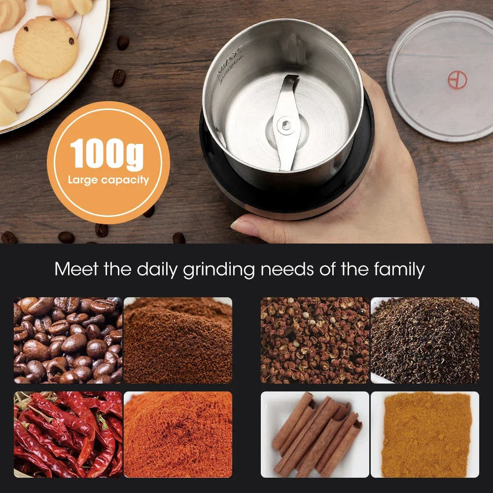 Multifunctional Food Grinder Electric Coffee Bean Grinder Grains Spices Hebals Cereals Coffee Dry Grain Mill Beans Crusher