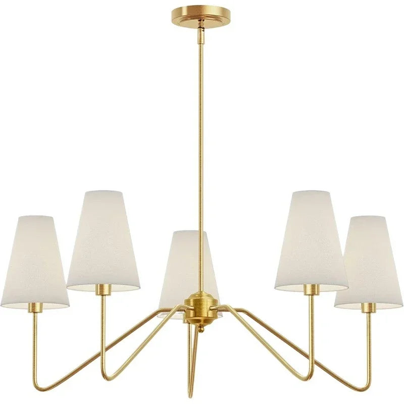 Modern Salon Home Decor Pendant Lights American Style White Linen Shades Led Lamp Living Room Dining Table Bedroom Chandeliers