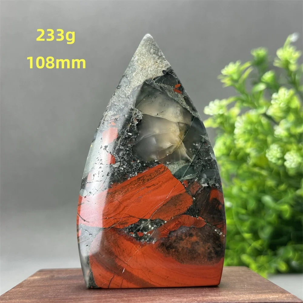 Natural Beautiful Blood Stone Free Form Torch Reiki Healing Energy Spiritual Meditation Witchcraft Exorcism Home Decor