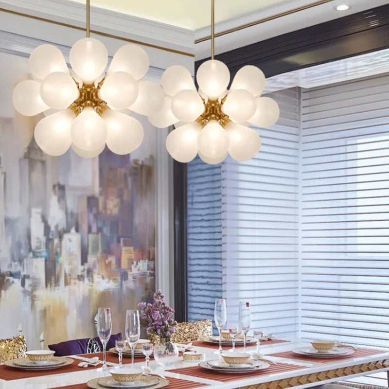 New Children's Room Bedroom Designer Glass Chandelier Modern Minimally Living Room Restaurant Pendant Lamp Home Decor LED Light