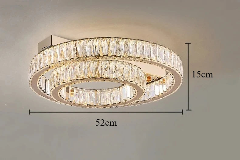 Restaurant Luxury Crystal LED Ceiling Hanging Lamp High-end Living Room Villa Lobby Pendant Light Home Decor Lamp Factory Outlet
