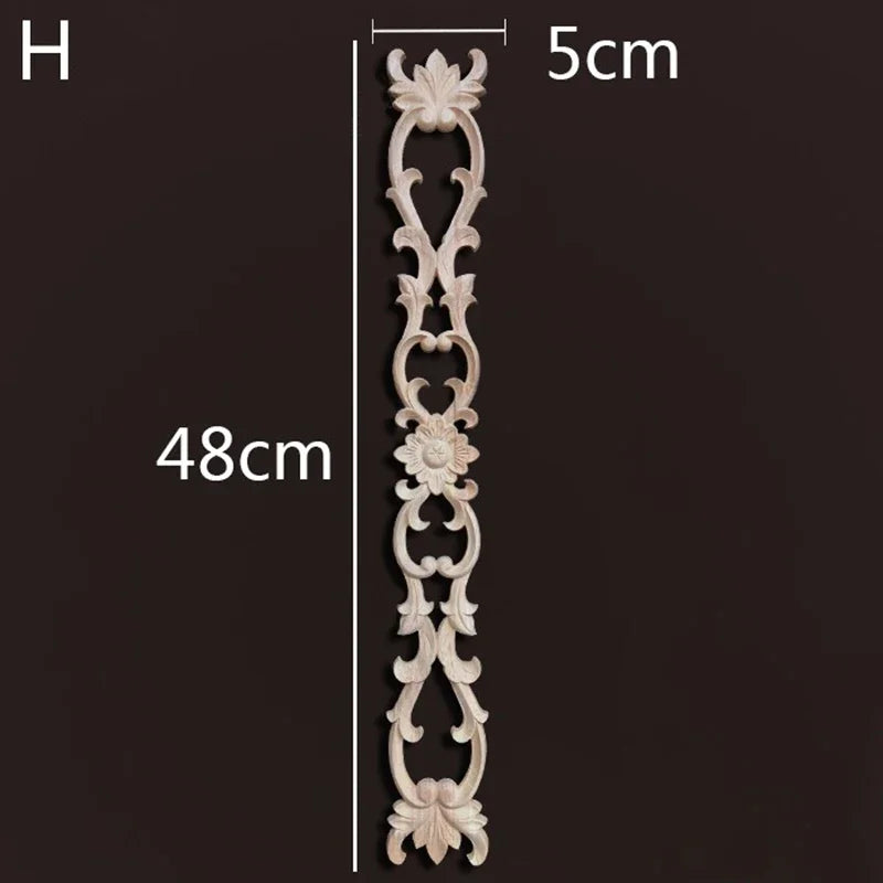 Wooden Furniture Appliques Luxury Living Room Decoration Home Decor Antique Onlays Mouldings Unique Natural Floral Wood Carved