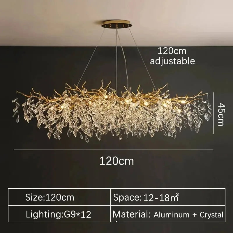 Modern Luxury Home Decor Crystal Chandelier For Kitchen Island Dining Tables Living Rooms Pendant Lamps Indoor Lighting Fixture