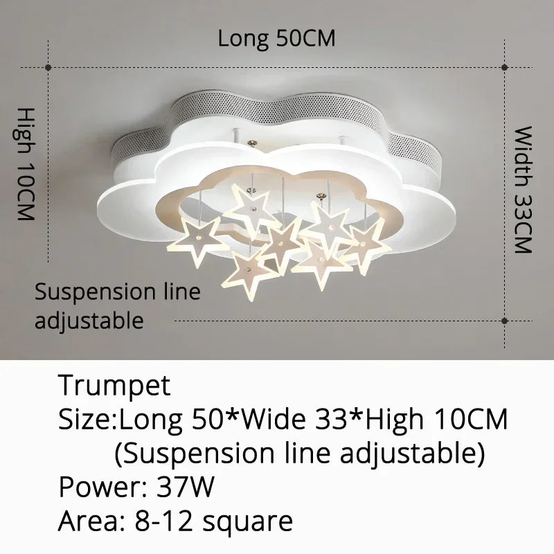Modern Creative Cloud Star Ceiling Lamp Children Room Restaurant Boy Girl Bedroom LED Eye Protection Chandelier Home Decor Light
