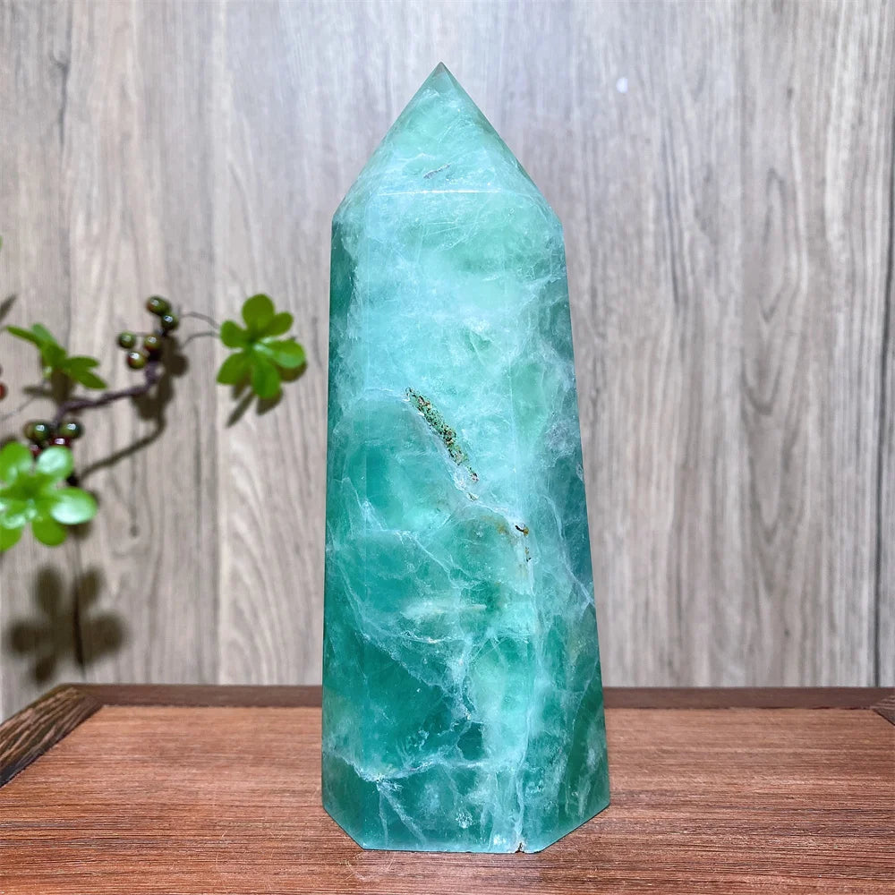 Unique Large Natural Colourful Fluorite Tower Crystal Wand Reiki Healing Mineral Stones Crafts Home Decor Christmas Gifts
