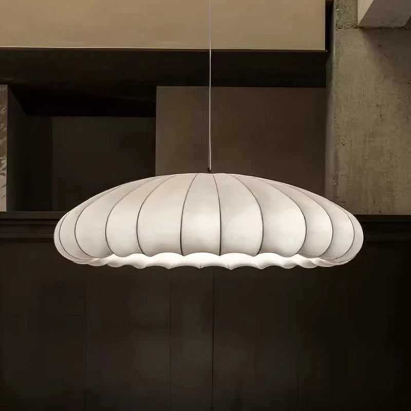 Japanese Wabi Sabi Fabric E27 Pendant Light Living Dining Room Minimalism Chandelier Designer Home Decor Bedroom Hanging Lamp