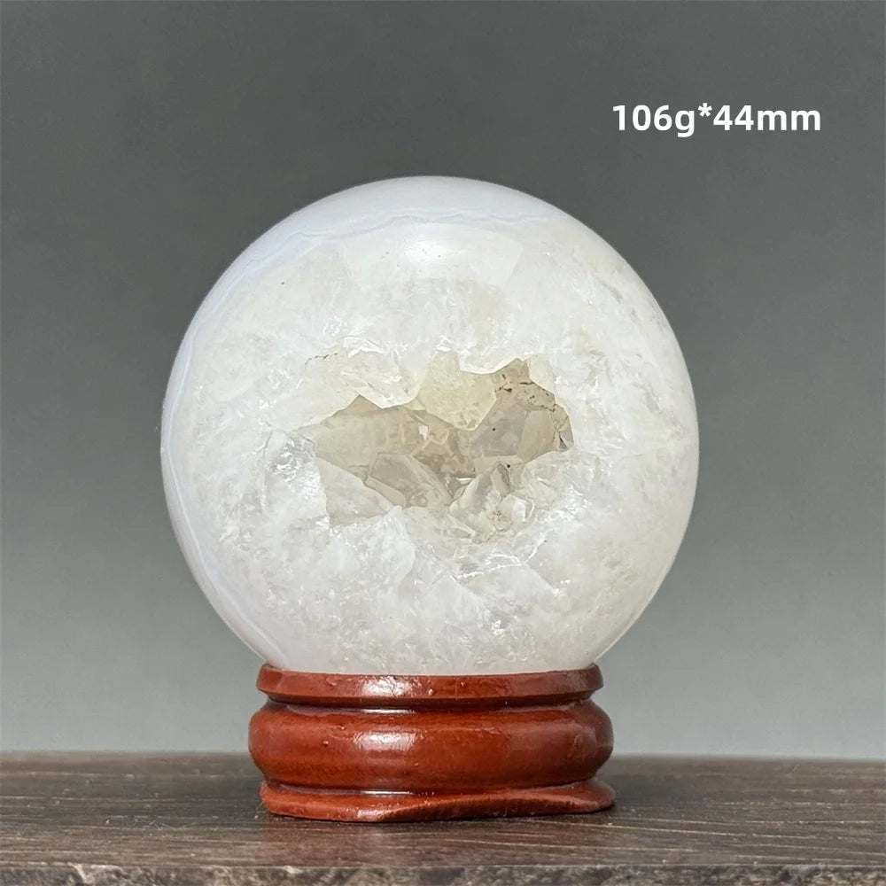 Natural Quartz Crystal Agate Open Mouth Smile Ball Treatment Reiki Witchcraft Meditation Spiritual Energy Home Decor