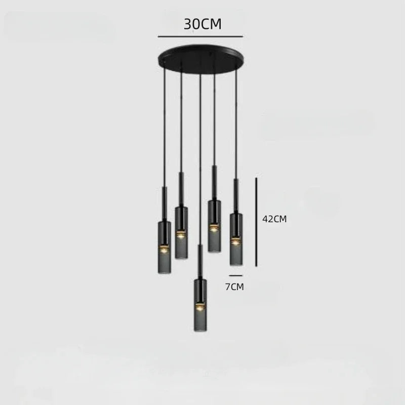 Nordic Minimalist LED Glass Chandelier Ceiling Pendant Lamp Bedroom Bedside Bar Counter Home Decor Lighting Fixtures
