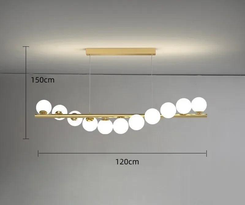 Winfordo Modern Lustre Hanging Chandelier Light Fixture Nordic Glass Ball Pendant Lamp for Dining Room Kitchen Home Decor