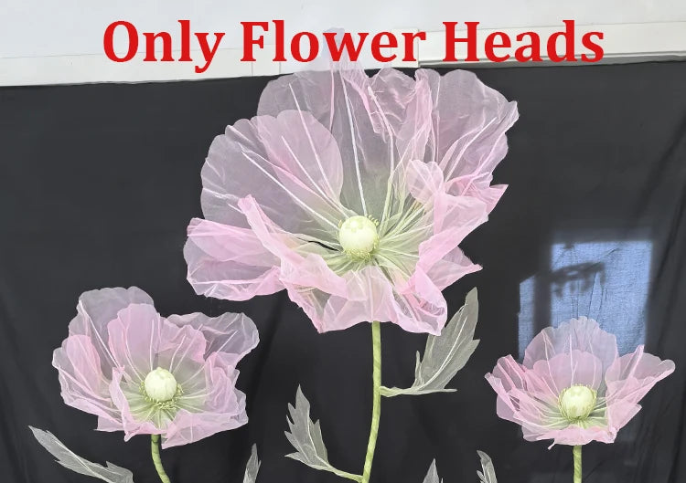 190cm Wedding Decor Props Artificial Flowers Road Lead Flower Silk Yarn Flower Poppy Window Display Garden Decoration Home Decor