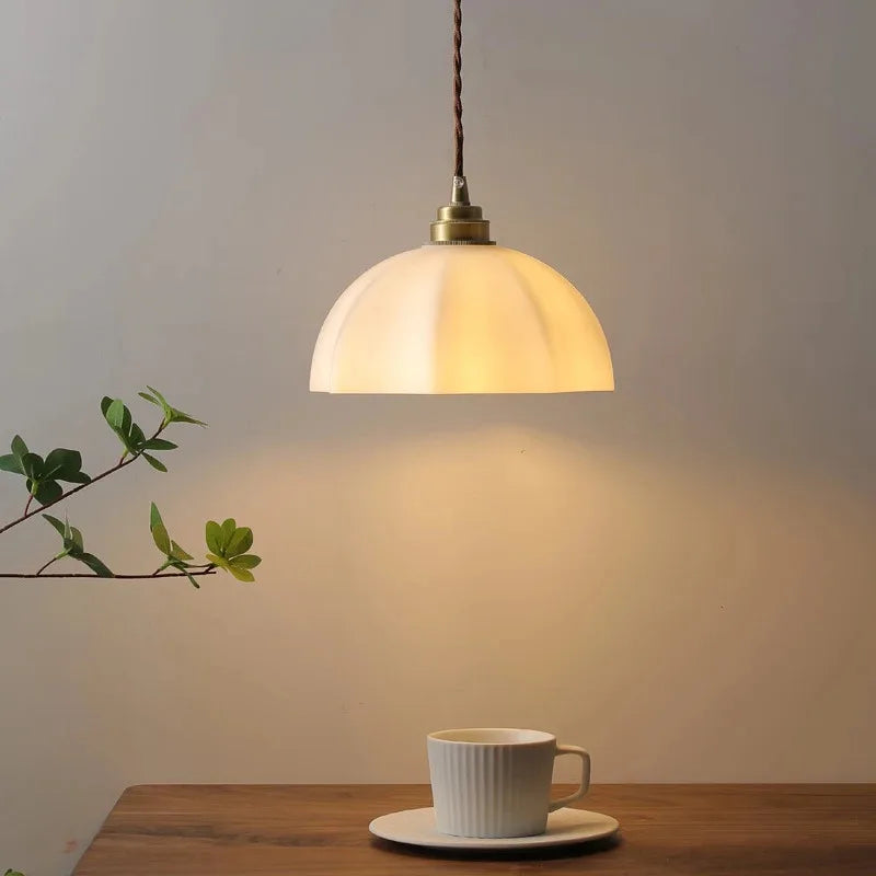 Modern Style LED Pendant Lamp Copper Glass Hanging Lamp Home Decor Living Dining Room Bedroom Kitchen Wire Chandelier Fixtures