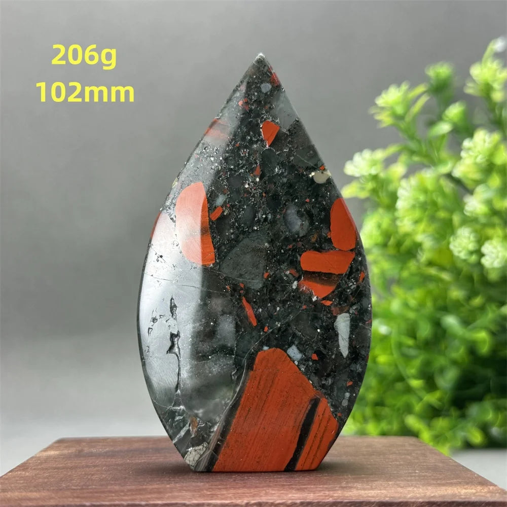 Natural Beautiful Blood Stone Free Form Torch Reiki Healing Energy Spiritual Meditation Witchcraft Exorcism Home Decor