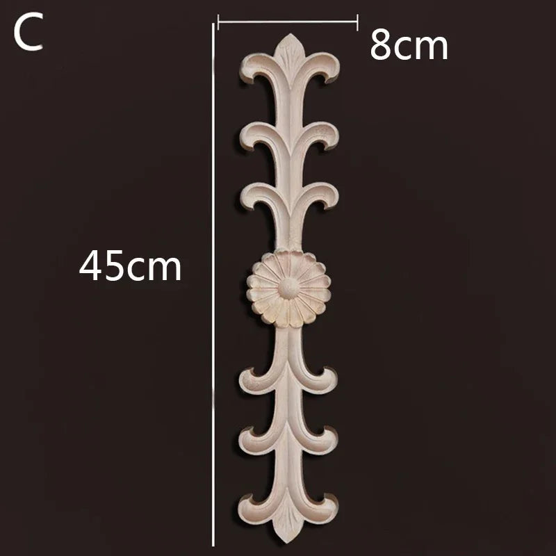 Wooden Furniture Appliques Luxury Living Room Decoration Home Decor Antique Onlays Mouldings Unique Natural Floral Wood Carved