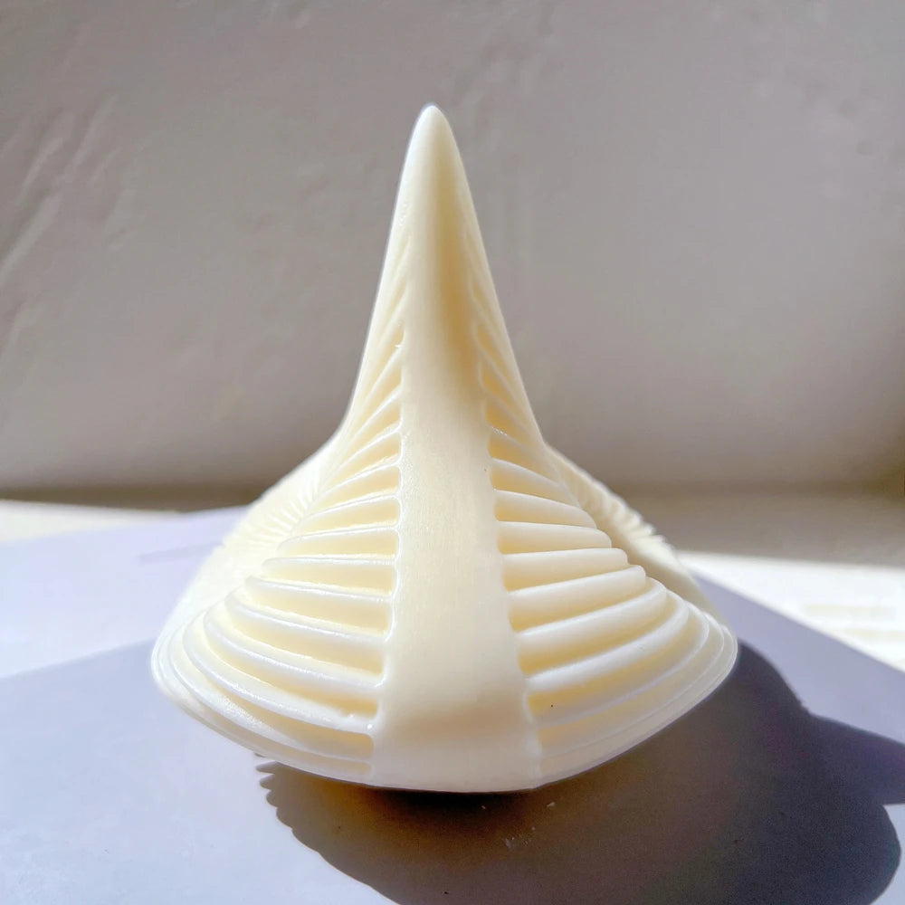 Geometric Pyramid Ribbed Candle Silicone Mold Striped Swirl Spiral Bendy Candle Mould Funky Dinner Soy Wax Home Decor