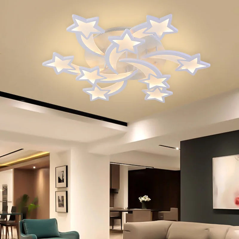 Modern Minimalist High-end LED Ceiling Chandeliers Flower Creative Pendant Lamps Design Bedroom Dinning Home Decor Light Fixture