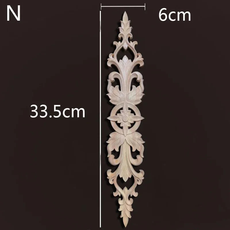 Wooden Furniture Appliques Luxury Living Room Decoration Home Decor Antique Onlays Mouldings Unique Natural Floral Wood Carved