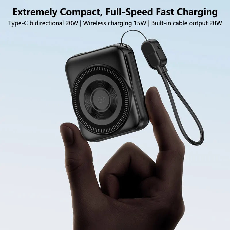 OnePlus Mini 50000mAh Magnetic Wireless Power Bank Multifunctional Type-C PD20W Fast Charging With Cables Plug For iPhone Huawei