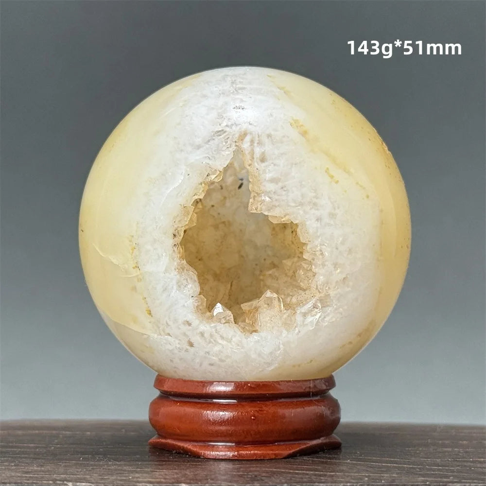 Natural Quartz Crystal Agate Open Mouth Smile Ball Treatment Reiki Witchcraft Meditation Spiritual Energy Home Decor