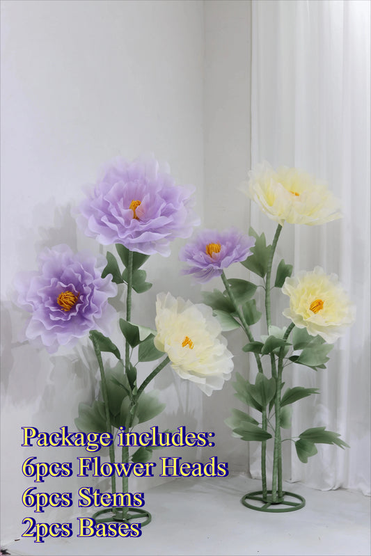 Waterproof Giant Silk Decorative Poppy Big Artificial Flowers Wedding Road Lead Flower Backdrop Decoration With Stand Home Decor