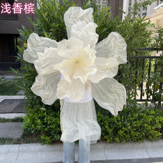 Artificial Giant Silk Organya Silk Mesh Flower Wedding Decoration Background Wall Birthday Party Stage Window Home Decor