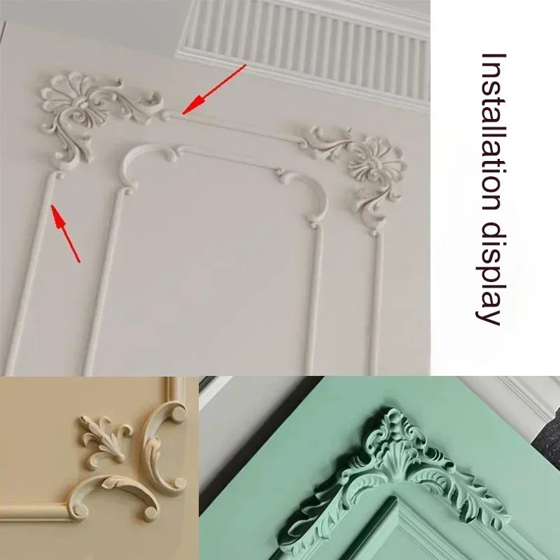 Wood Corner Joint Appliques Molding Home Decor Items Background Wall Decoration for Living Room Wooden Furniture Accessories