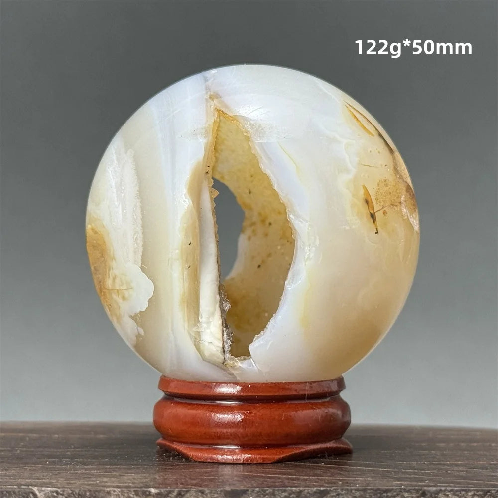 Natural Quartz Crystal Agate Open Mouth Smile Ball Treatment Reiki Witchcraft Meditation Spiritual Energy Home Decor
