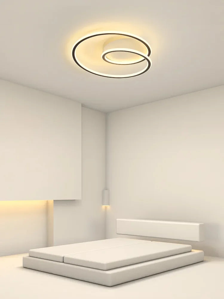 Modern Minimalism Round Bedroom Ceiling Light Creative Aluminum Dimmable Study Room Led Lamp Lighting Home Decor Luster Fixtures