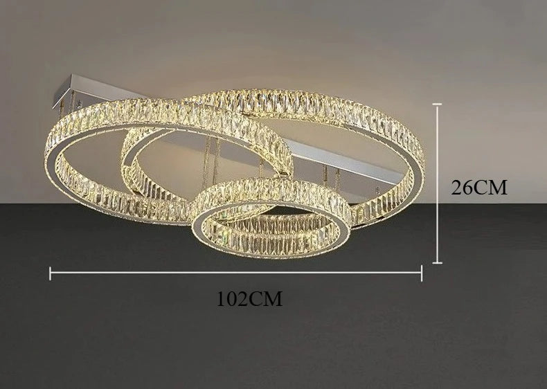 Restaurant Luxury Crystal LED Ceiling Hanging Lamp High-end Living Room Villa Lobby Pendant Light Home Decor Lamp Factory Outlet