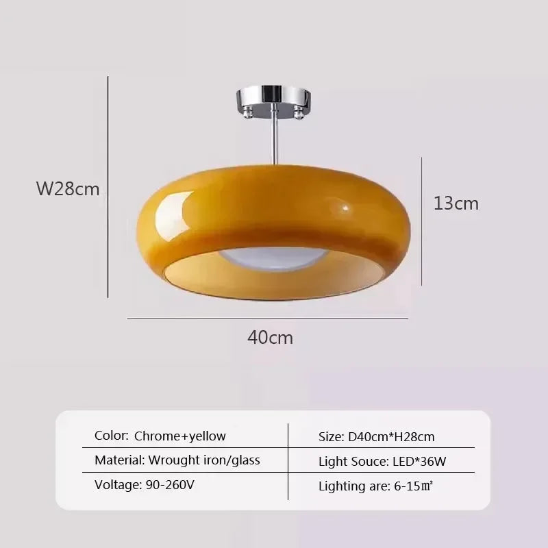 France Style Retro Antique Orange Glass Chandelier Bauhaus Medieval Ceiling Light Dining Room Bedroom Home Decor Light