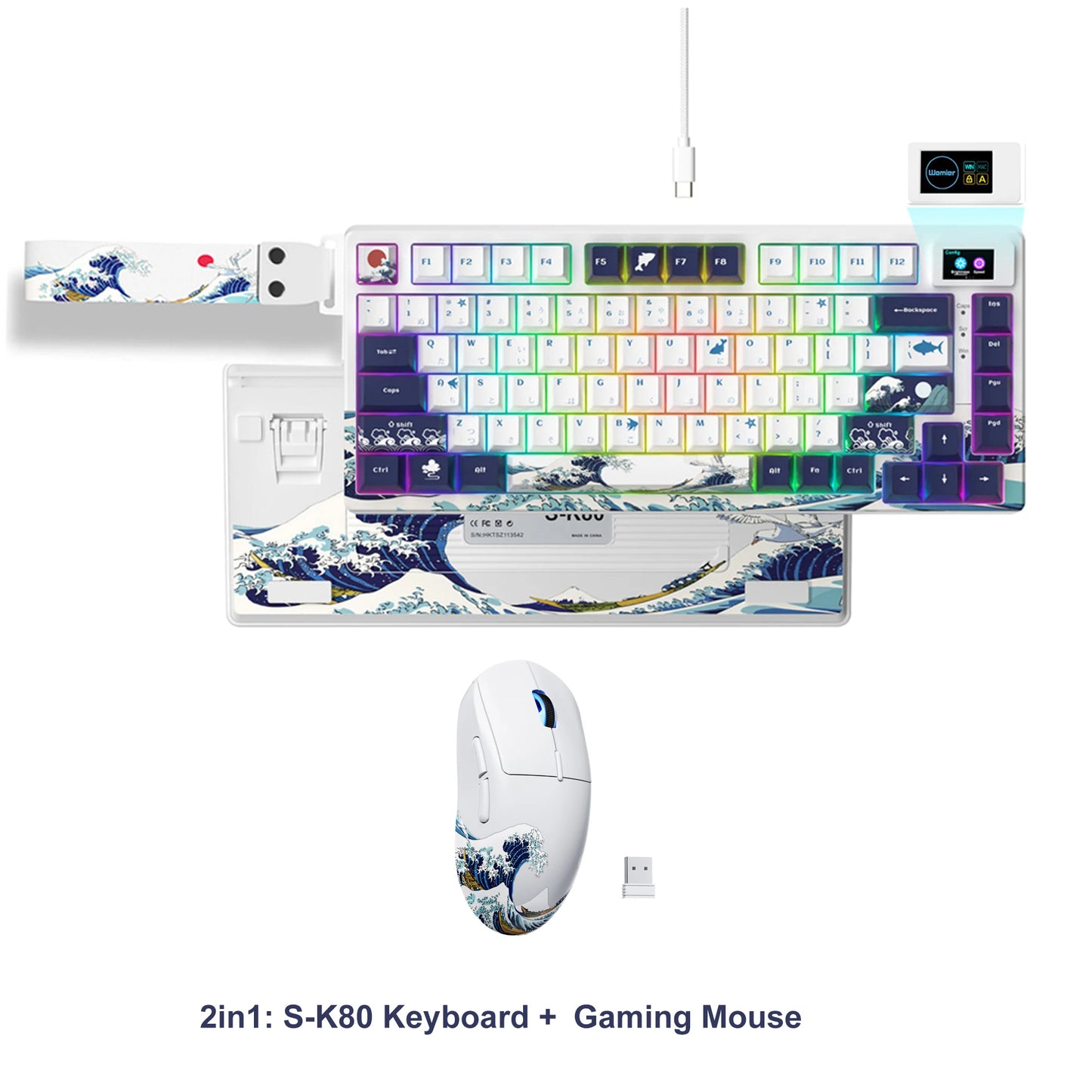 Womier S-K80 Green 75% Keyboard with Color OLED Display Mechanical Gaming Keyboard Hot Swap Keyboard Gasket Mount RGB  Keyboard