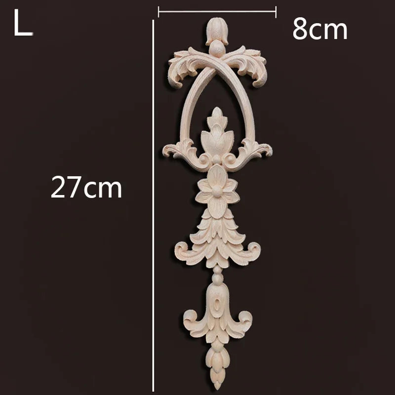 Wooden Furniture Appliques Luxury Living Room Decoration Home Decor Antique Onlays Mouldings Unique Natural Floral Wood Carved