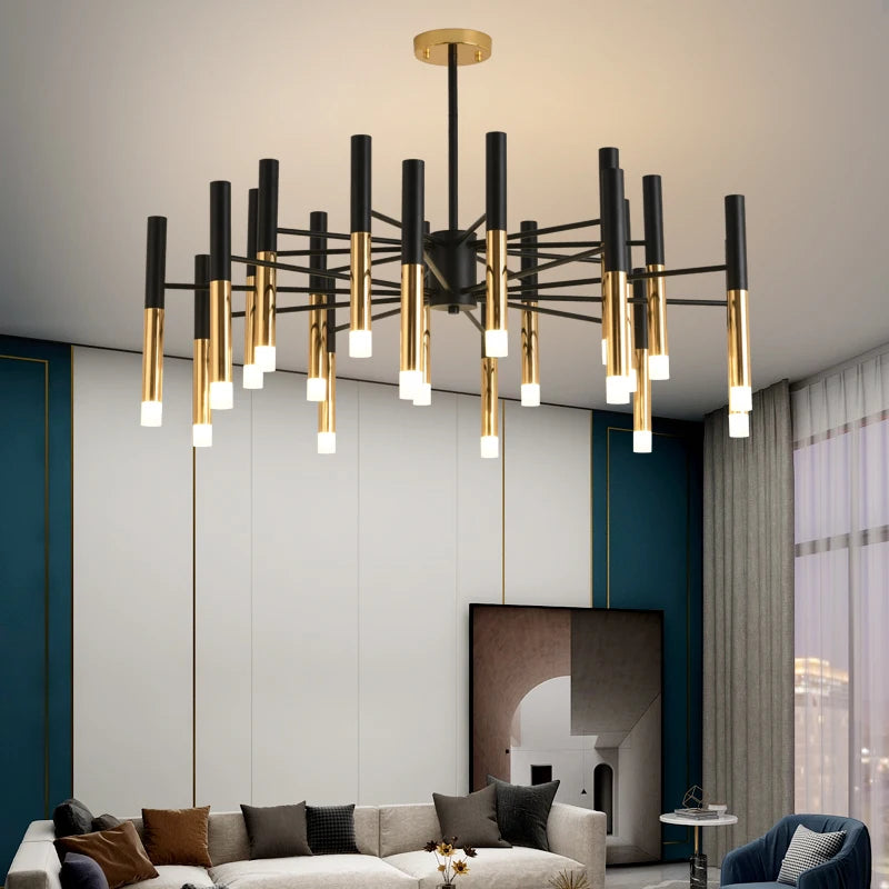 Post-modern Minimalist LED Ceiling Chandelier Lamps Concise Stick Suspension Pendant Lights Home Decor Items Living Room Bedroom