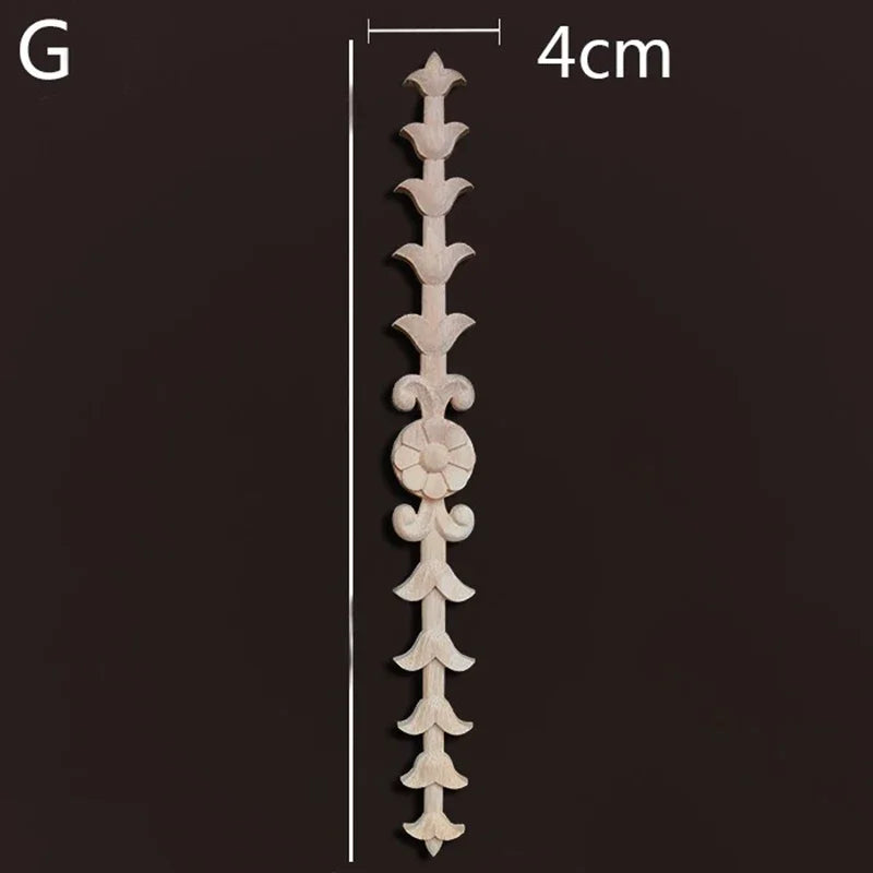 Wooden Furniture Appliques Luxury Living Room Decoration Home Decor Antique Onlays Mouldings Unique Natural Floral Wood Carved