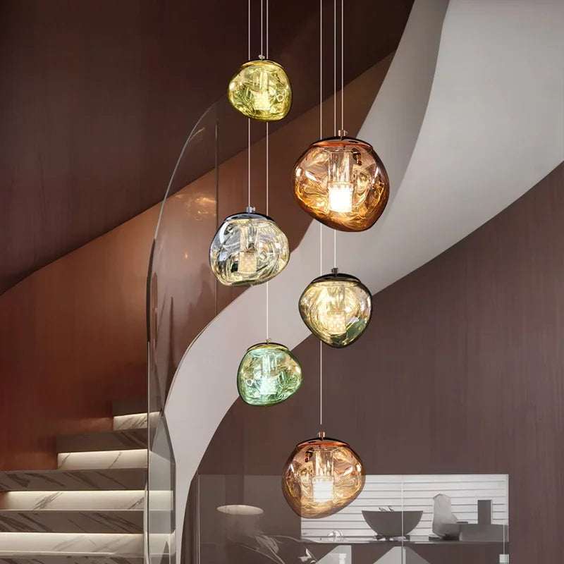 Modern home decor led lights pendant light lamps forstaircase Chandeliers for living room hanging light indoor lighting
