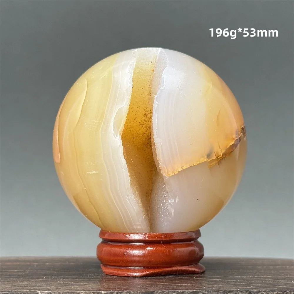Natural Quartz Crystal Agate Open Mouth Smile Ball Treatment Reiki Witchcraft Meditation Spiritual Energy Home Decor