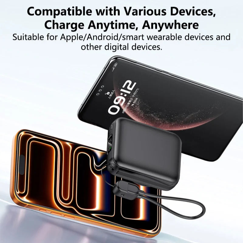 OnePlus Mini 50000mAh Magnetic Wireless Power Bank Multifunctional Type-C PD20W Fast Charging With Cables Plug For iPhone Huawei